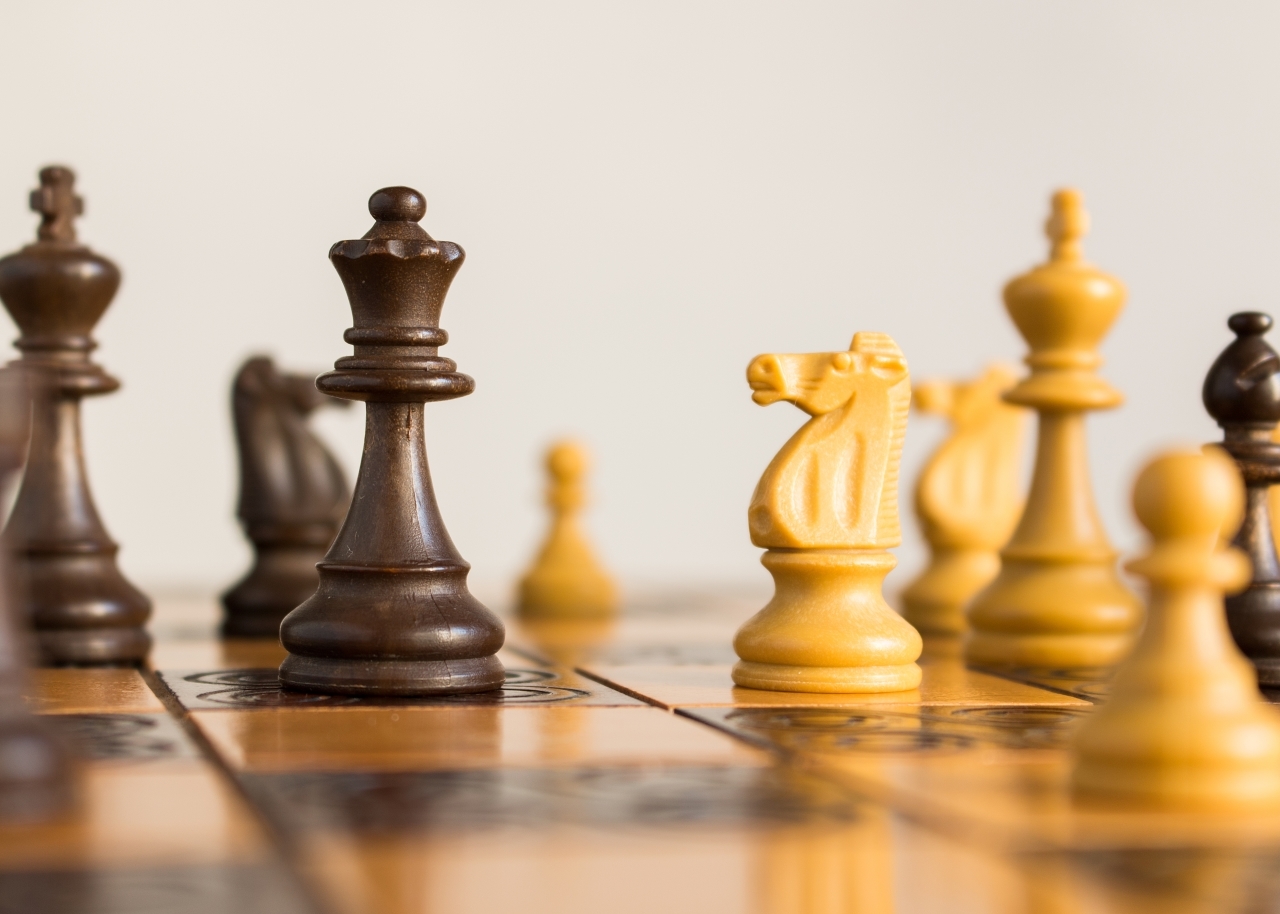 close up of chess board
